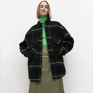Zara oversized flannel wool blend